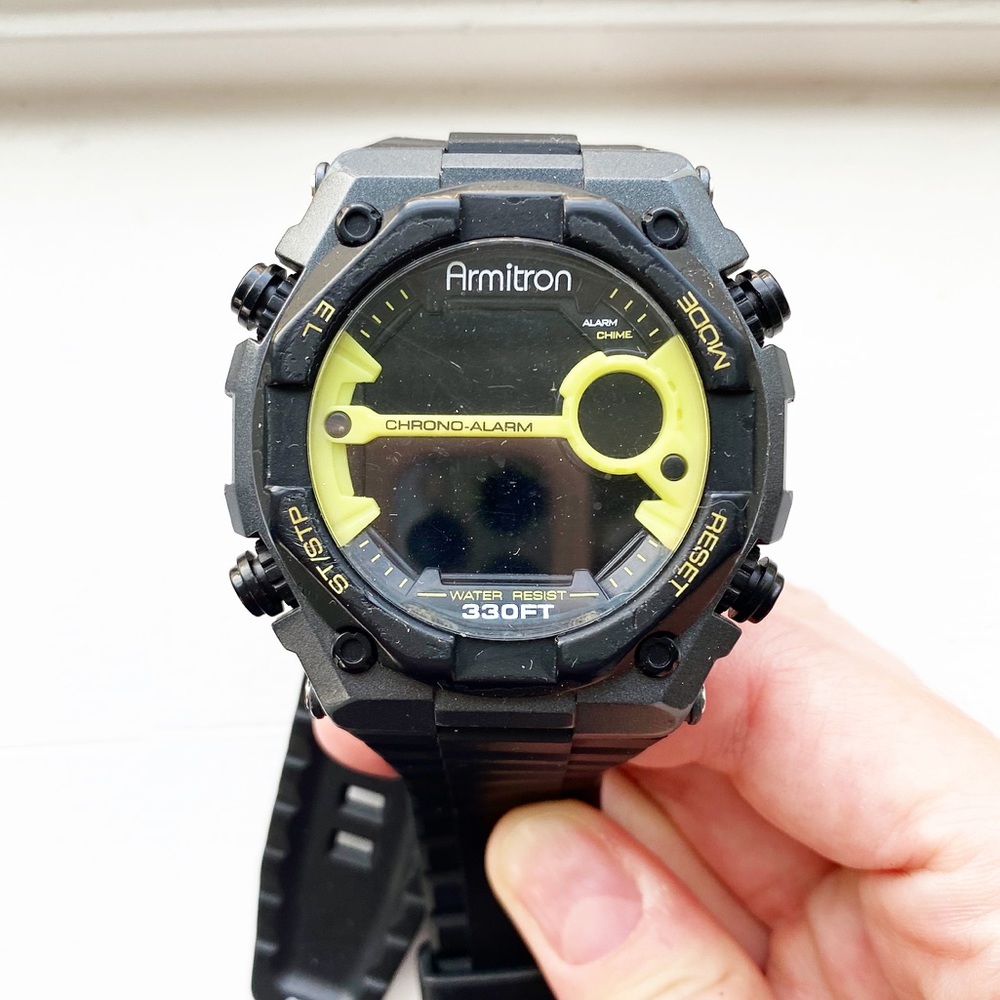 Black Men’s Armitron All-Sport rubber watch